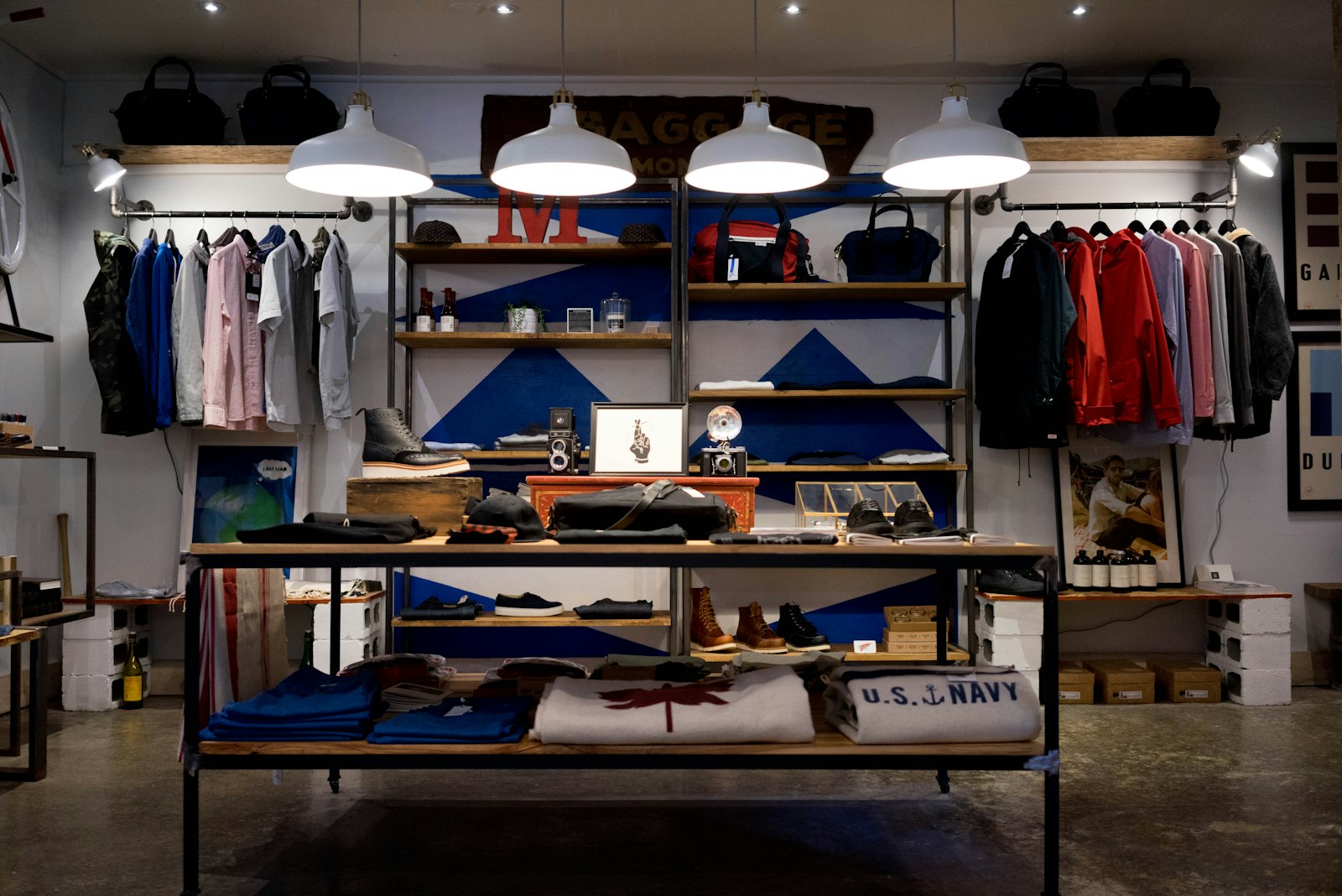 A clothing boutique rack